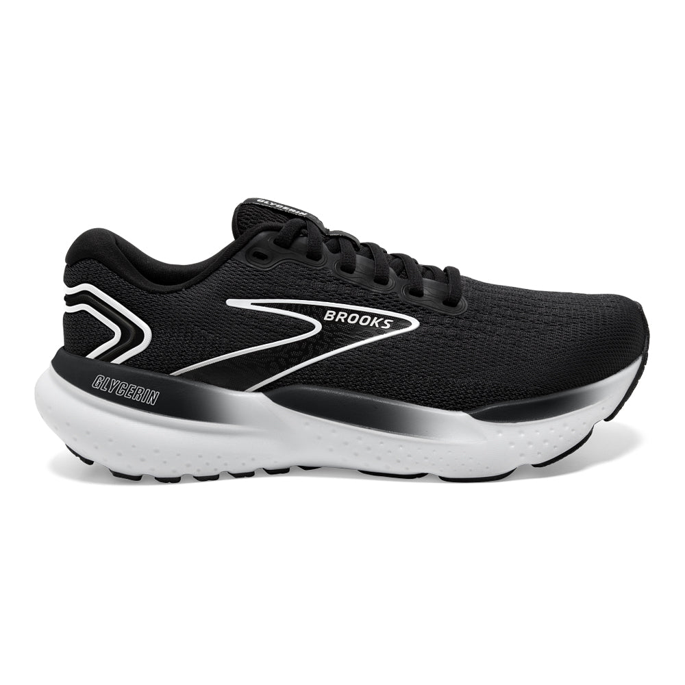 Women's Brooks Glycerin 21, Black/Grey/White, 9 B Medium