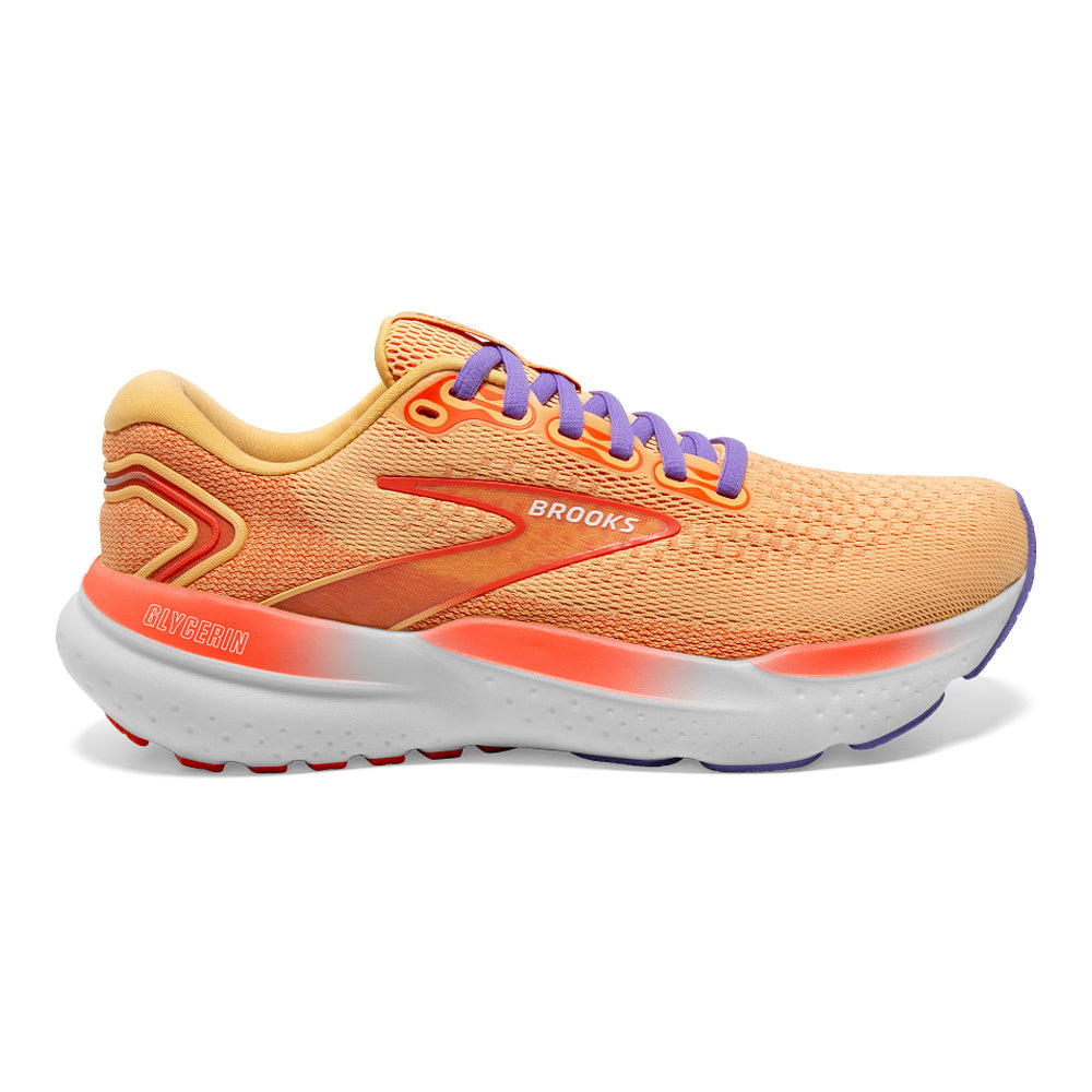 Women's Brooks Glycerin 21, Sunburst/Nasturtium/Purple, 10 B Medium