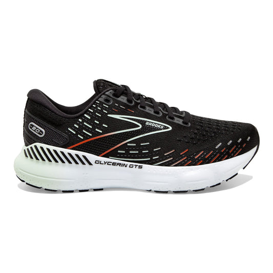 Women's Brooks Glycerin GTS 20, Black/Red/Opal, 9.5 B Medium