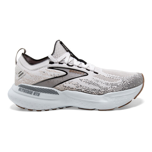 Women's Brooks Glycerin StealthFit GTS 21, White/Grey/Black, 6 B Medium