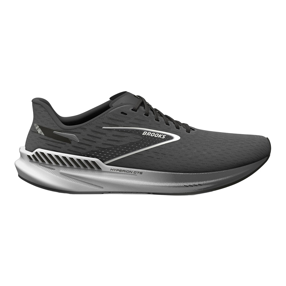 Women's Brooks Hyperion GTS, Gunmetal/Black/White, 8 B Medium