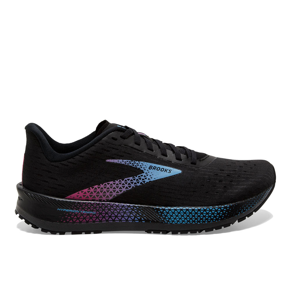 Women's Brooks Hyperion Tempo, Black/Blissful Blue/Fuchsia, 6.5 B Medium