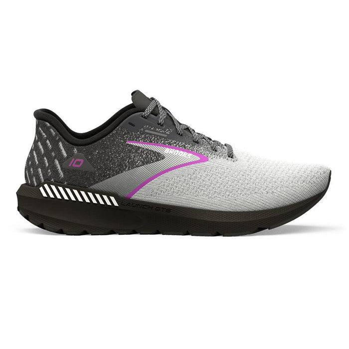 Women's Brooks Launch GTS 10, Black/White/Violet, 9 B Medium