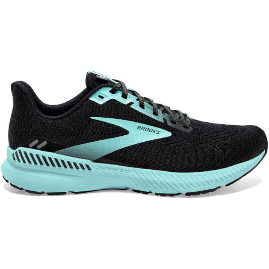 Women's Brooks Launch GTS 8, Black/Ebony/Blue Tint, 8 B Medium