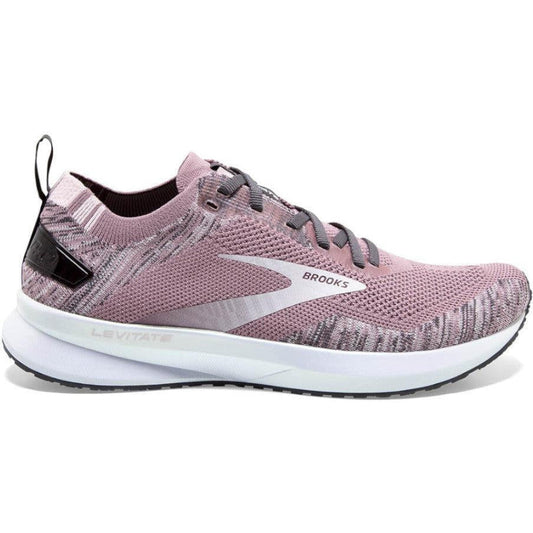 Women's Brooks Levitate 4, Blackened Pearl/Metallic/Primrose, 7 B Medium
