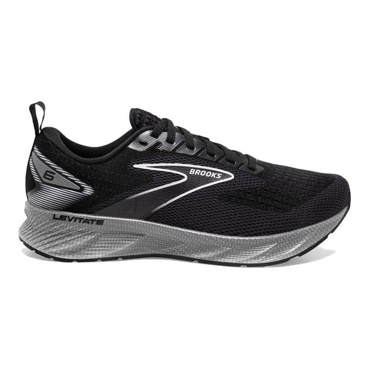 Women's Brooks Levitate 6, Black/Blackened Pearl/White, 6 B Medium