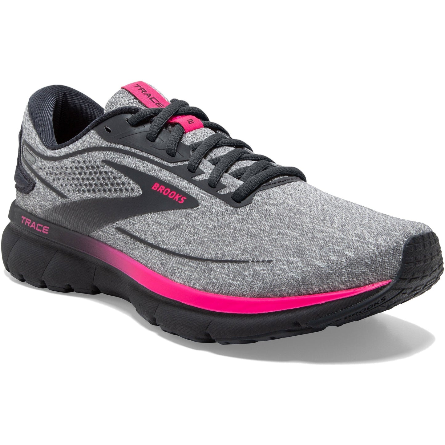 Women's Brooks Trace 2, Oyster/Ebony/Pink, 5.5 B Medium