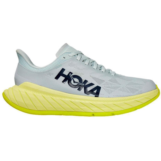 Women's Hoka One One Carbon X 2, Blue Flower/Luminary Green, 8.5 B Medium