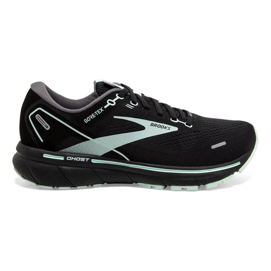 Women's Brooks Ghost 14 GTX, Black/Blackened Pearl/Aquaglass, 7 B Medium