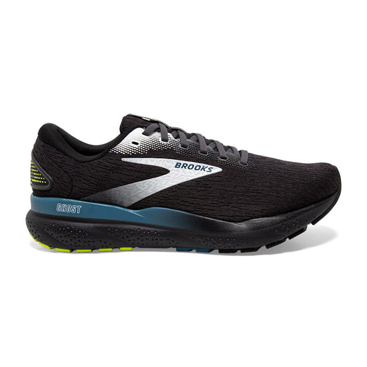 Men's Brooks Ghost 16, Black/Ebony/Blue, 9.5 D Medium