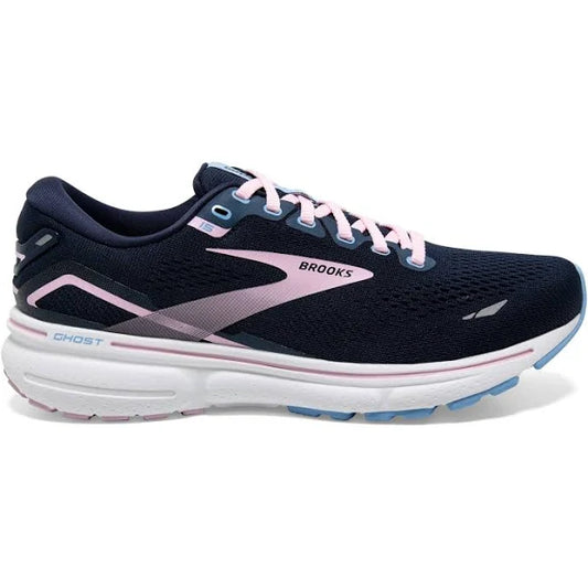 Women's Brooks Ghost 15, Peacoat/Pink/Open Air, 8.5 B Medium