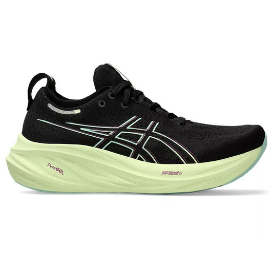 Women's Asics Gel-Nimbus 26, Black/Cool Matcha, 9 B Medium
