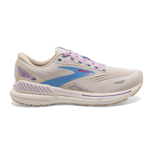 Women's Brooks Adrenaline GTS 23, Parchment/White/Vista, 9 B Medium